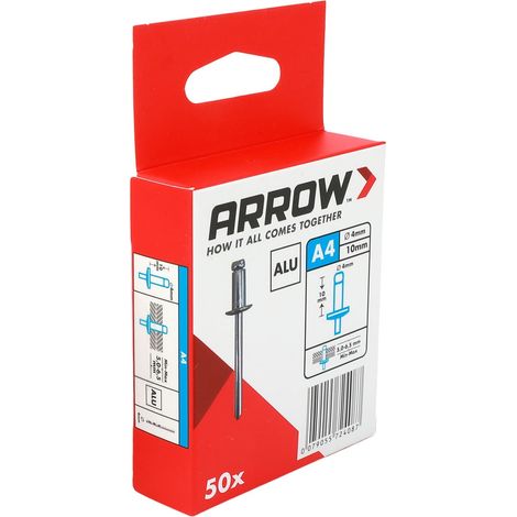 Arrow Blindniete Typ RA Ø 4 x 10 mm Aluminium 50 Stück (1/3)