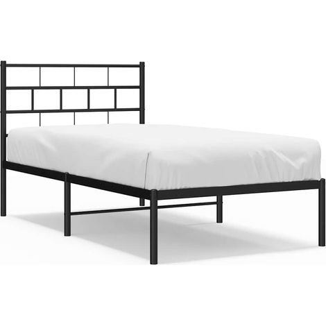 Maison Exclusive - Cadre de lit métal sans matelas avec tête de lit noir 100x190cm (1/5)