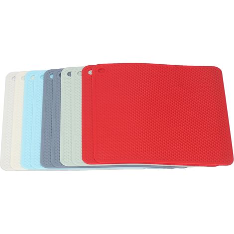 Lot de 10 dessous de plat carrés en silicone antidérapants et isolants thermiques pour tasses chaudes, 5 couleurs. (1/5)