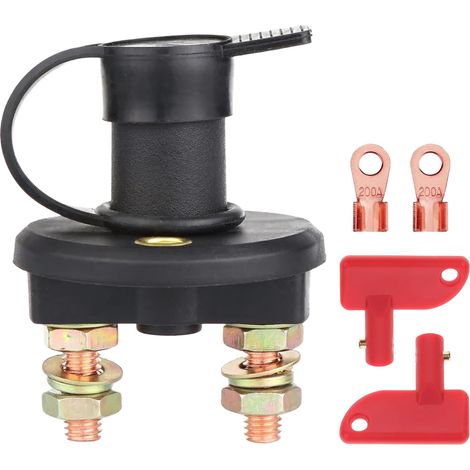 Coupe Batterie Voiture,12V Automobile Coupe-Batterie Isolateur Couper,Isolateur Interrupteur de Batterie,Interrupteur d'arrêt pour Véhicule,Convient aux Voitures,Camping-cars,Caravanes (1/5)
