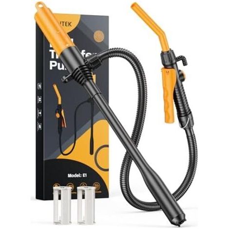 Pompe à Carburant E1, Essence, Manuelle, Diesel Batterie, 2,6 GMP, d'aspiration Portable avec Débit Contrôlé et Tuyau étanche de 150 cm pour Eau - (1/5)