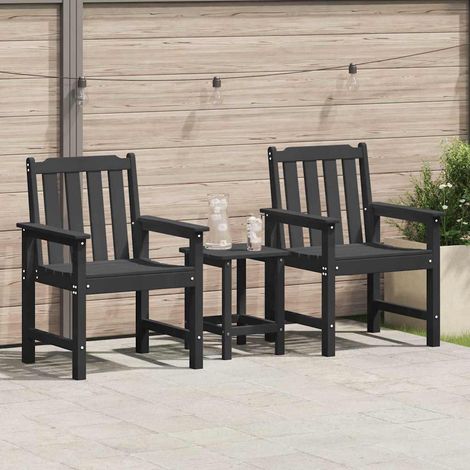 Garten-Esszimmerstuhl 2 pcs Schwarz 65,5 x 59 x 88 cm HDPE