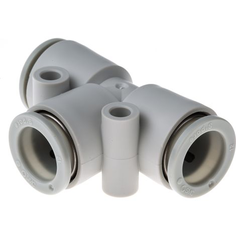 Adaptateur tube à tube en T SMC KQ2 vers Enfichable, 12 mm Enfichable, 12 mm