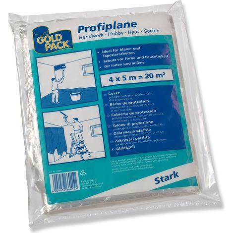 Gold Pack 89505 Telo Telone professionale in LDPE, 4 x 5 m trasparente