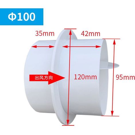 Volet Anti-Retour PVC - Pour Ventilation Salle De Bain Cuisine - Diamètre 100 mm - Pour Tube Ronde (1/5)
