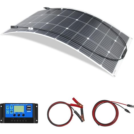 Kit Panneau Solaire Flexible 100W avec régulateur charge pour batteries 12V (1/5)