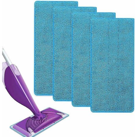 Balais-serpillères lavables en microfibre réutilisables pour le nettoyage des sols Swiffer Wetjet Spray, 4 lingettes de rechange Gauzhini (bleues (4 pièces)) (1/5)