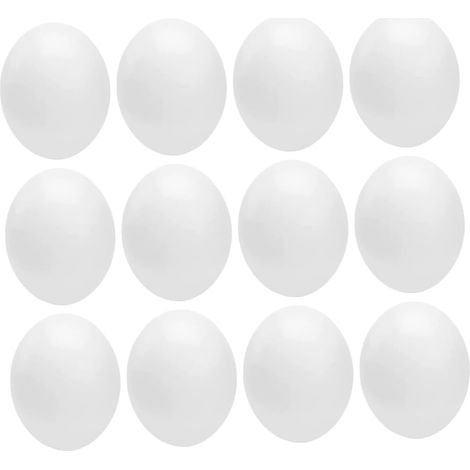 Œufs Simulés Délicats pour Oiseaux, Lot de 12, Plastique Blanc (1/5)