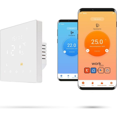 Termostato Zigbee Tuya PRO3 per controllo ambiente, colore bianco (1/5)