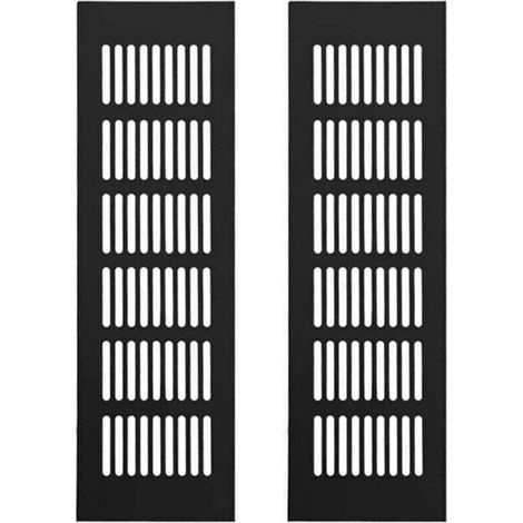 SABIR Grille Aération Aluminium 2 Pièces Grille d'Aeration Grille de Rectangulaire Grille d'Aeration en Alliage Grille Daération Extérieure 250 X 80mm (1/4)