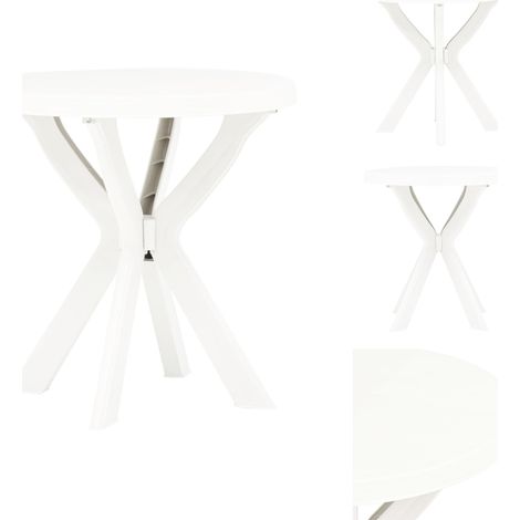 Gartentische - Living Bistrotisch Weiß Ø70 cm Kunststoff (1/5)