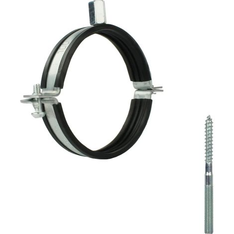 Collier de serrage pour conduit spiralé, tige filetée, support, porte-tube, ventilation de tuyau, joint avec Ø 160 mm, 5 pièces. (1/3)
