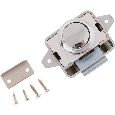 Lot de 2 Boutons Poussoirs Camping Car 14 à 16 Serrure Loquet Bouton Loquet Poussoir avec Système de Fermeture à Bouton en Métal Verrou Porte Pour Placard Caravane Tiroir Meuble Armoire (1/5)