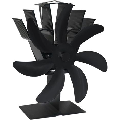 Accesorios para chimeneas y estufas, ventilador económico para chimenea, 7 ventiladores de circulación de leña, quemador de leña caliente para una distribución eficiente del calor, troncos/leña/pellet (1/5)