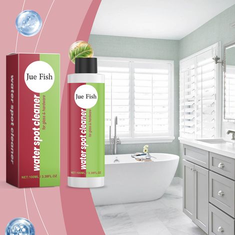 Wasserfleckenentferner für Badezimmer, Reiniger für Badezimmerglastüren, Badewannenfliesen und Kalkablagerungen – 100 ml -- DE (1/5)