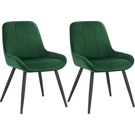 WOLTU Set di 2 Sedie da Pranzo con Schienale Curvo Sedie Ergonomiche per Salotto Verde Scuro (1/5)