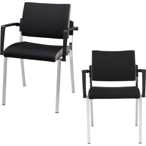 bümö Konferenzstühle Besucherstühle (2er-Set)     Schwarz