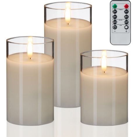 Flammenloses LED-Kerzen-Set mit Fernbedienung