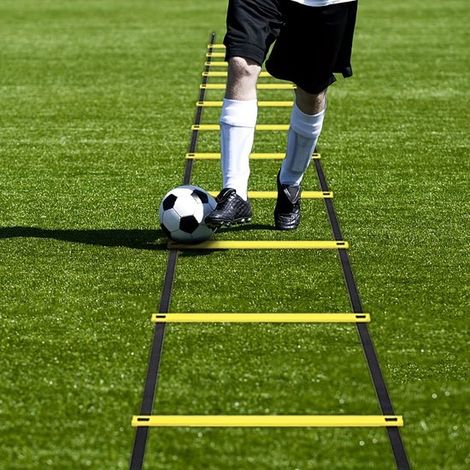 Scala per allenamento sportivo - Allenatore di velocità - Migliora la coordinazione - Include borsa per il trasporto - 6 metri - Nera (1/5)