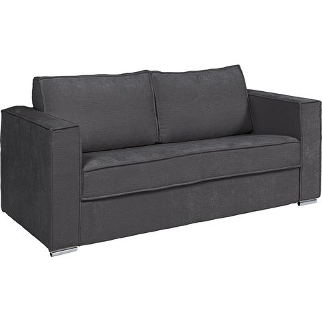Divano letto 3 posti a ribalta Posto letto 140cm Materasso 14cm in Tessuto testurizzato Grigio antracite - LORETO