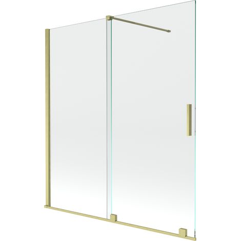 Mexen Velar 2-Flügel-Badewannenwand Regulierbare 150 x 150 cm, transparent, Gold gebürstet - 896-150-000-01-55 (1/5)