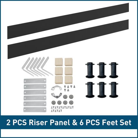 NRG Riser Panel Kit Parts for Square/Rectangle Shower Tray 1800mm Adjustable Feet Black