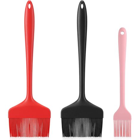 Set of 3 silicone pastry brushes, 21 cm, wide oil brush (1/5)