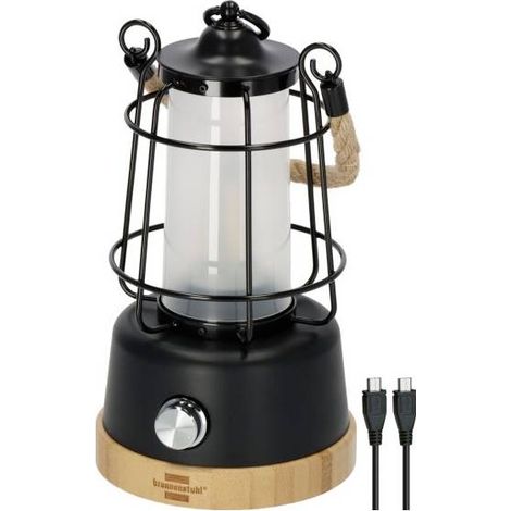 Brennenstuhl 1171800010 CAL 1 AC Lanterne de camping, Lampe de camping 350 lm à batterie 570 g noir, bois (1/5)