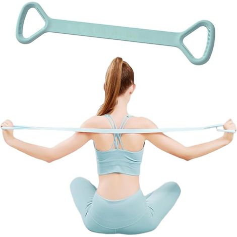 8-förmiges Klimmgerät, mit Spannweite zwischen Armen und Schultern, dehnbaren geraden Ketten für Arme, Füße und Beine, Schulterschlank- und Rückentrainingswerkzeug, blau, 1 Stück (1/5)