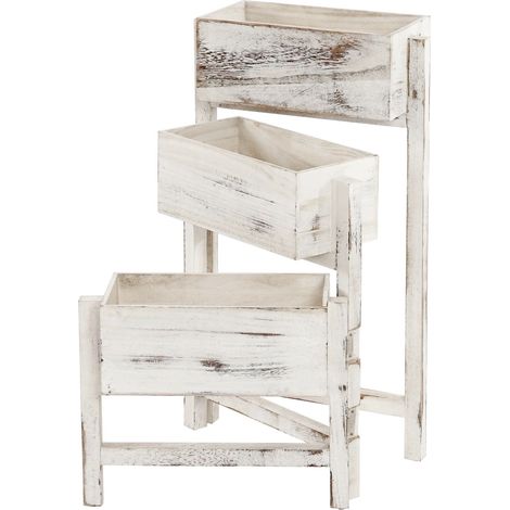 Étagère / jardinière / étagère à plantes, shabby, vintage, hauteur : 65cm - blanc