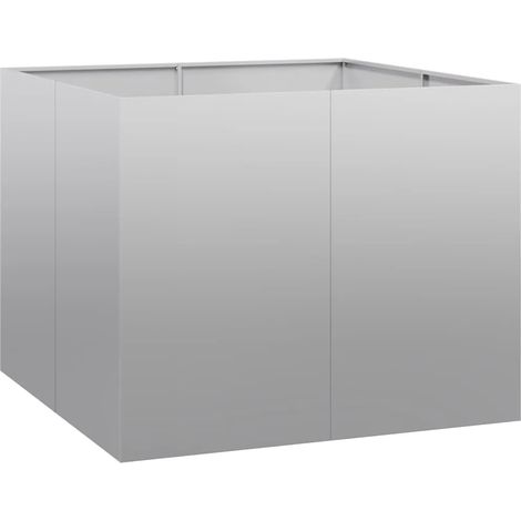 Jardinière 100 x 100 x 80 cm acier galvanisé stable et décorative pour jardin ou balcon en acier galvanisé