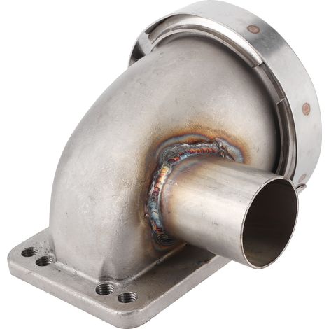 Kit de fixation de bride d'adaptation de coude turbo à 90° avec bande en V de 3,5 pouces en acier inoxydable pour turbo T3/T4 (1/5)