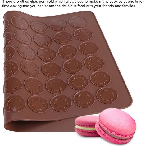 Moule en silicone à 48 cavités pour macarons, biscuits et pâtisseries – Outils de décoration et de pâtisserie à faire soi-même (1/5)
