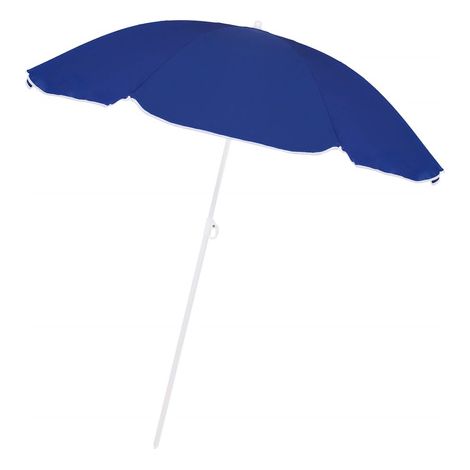 Parasole da spiaggia 180 cm ombrellone da giardino blu-bianco. (1/5)