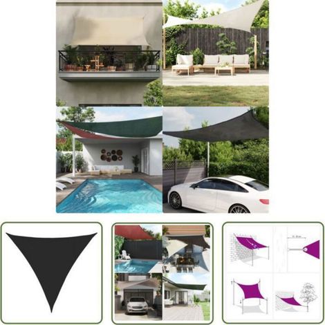 Voile d'ombrage 160 g/m² Noir 4,5x4,5x4,5 m PEHD (1/5)