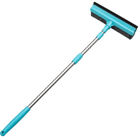 Fensterreiniger, verstellbarer Griff, 2-in-1 Seife und Trocken, Blau 50-90206cm (1/2)