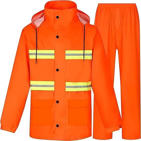 Ensemble imperméable à l'eau haute visibilité réfléchissant robuste Outdoor all Sports Rain set XL pour hommes (1/4)