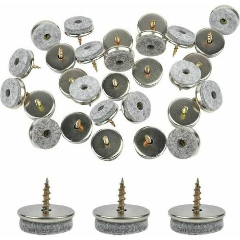 30 Pack Patin De Chaise, 18mm Diameter Patin Chaise. Patin Meuble Ave Feutres épai De 5mm Sont Une Protection Idéale Du Pied De Chaise, Avec Une Installation Facile Par Vis (1/5)