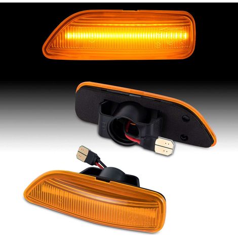 KIT 2 INDICATORI DI DIREZIONE LATERALI A LED COMPATIBILE CON VOLVO S60 I S80 V70 XC70 XC90 VETRO GIALLO (1/5)
