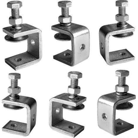 Set aus 6 robusten C-Klemmen aus Edelstahl 304, kompatibel mit Klemmen, Zangen und Spannschlössern, Holzbearbeitungswerkzeugen, Heimwerker- und Autoreparaturen. (1/5)