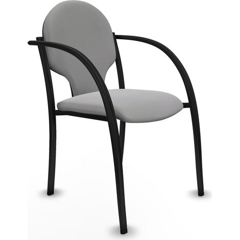 Pack 2 sillas Hellín chasis 4 patas negro bali gris claro