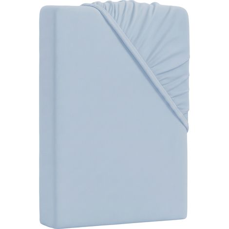 Lenzuola con Angoli per Materasso 25 cm Blu 2 pezzi 135x190 cm (1/5)