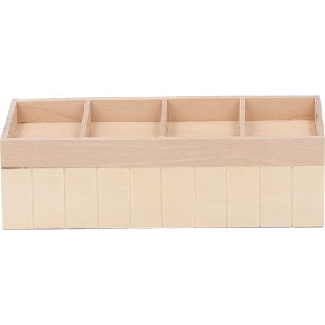 Présentoir à fruits miniature pour maison de poupée à l'échelle 1:12, idéal pour la peinture, 4 compartiments, en bois de bouleau, étagère pour fruits et légumes. (1/5)