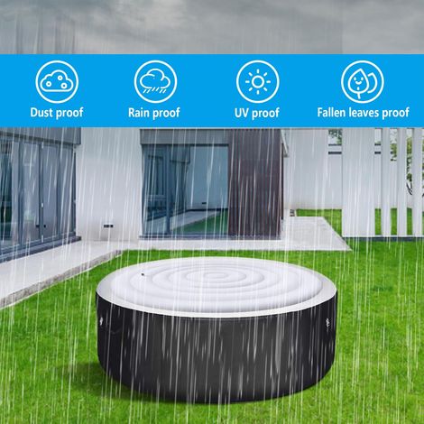 Couverture pliable de 1,37 m (4,5 pi) pour spa gonflable extérieur rond, permettant des économies d'énergie. (1/5)