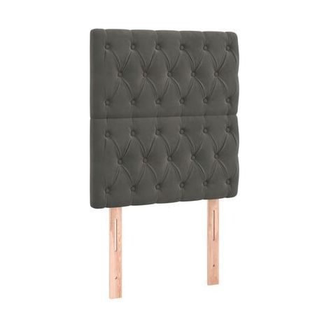 Sommier et matelas style Snowco, gris foncé, 80 × 200 cm, en velours, velours doux et confortable, pour chambre, décor moderne, facile à assembler (1/5)