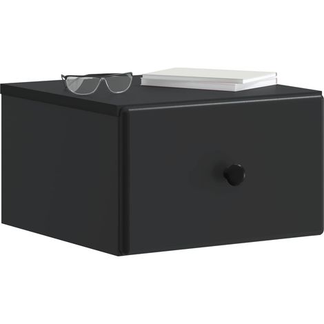 Maison Exclusive - Mobiletto da notte a muro con cassetto Nero 34,5 x 33 x 20 cm