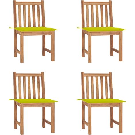 Sillas de jardín con cojín 4 pcs madera de teca sólida (1/5)
