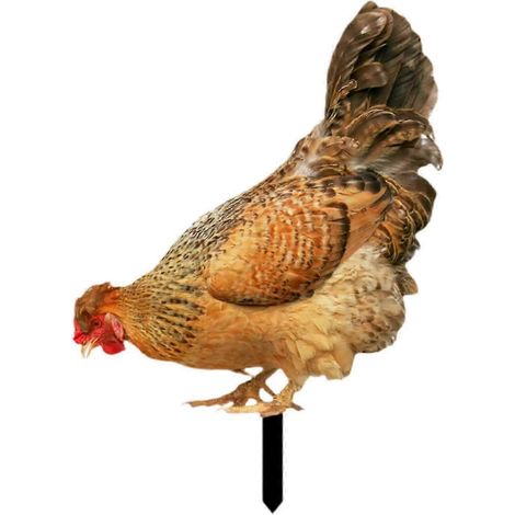 Piquet décoratif en forme de poule pour jardin, sculpture animale à poser sur une terrasse ou un patio, figurine décorative en acrylique représentant une poule pour clôture ou pelouse extérieure.-Styl