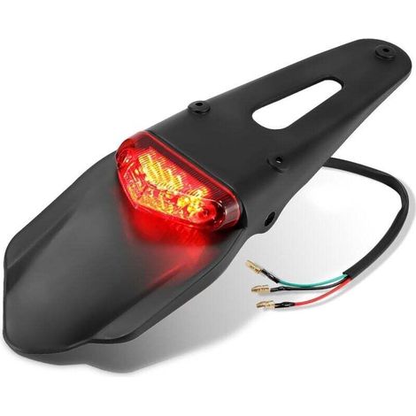 Feu arrière Moto LED (rouge) avec aile, Feu arrière moto, XR250 XR400 XR650 WR250F WR450F CRF250X CRF450X CRF, Aile de feu arrière moto (1/4)