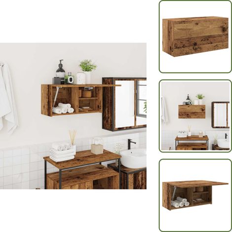 Stauraum - vidaXL Bad-Wandschrank Altholz-Optik 60x25x30 cm Holzwerkstoff - Wandregal (1/5)